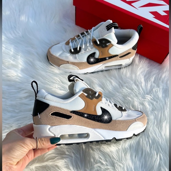 Custom Copper Swarovski Nike Women Air Max 90 Futura. US 7.5 brand new! - Picture 4 of 6